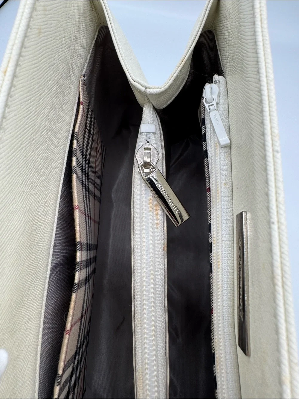 Burberry white satchel early 2000’s‎ purse